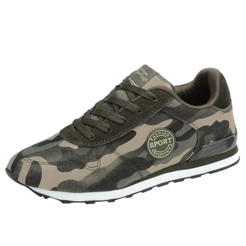 Baskets unisexes pour homme et femme - Semelle souple - Camouflage - Respirantes - Absorption des chocs - Chaussures de course à lacets - Talon croissant - Chaussures de sport - Éducation militaire