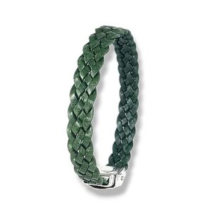 Bracelet homme en cuir tressé - Vert militaire - Différentes tailles