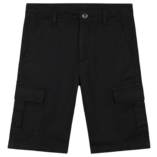 CityComfort Bermuda Cargo Enfant - Short Garçon avec Poches (Noir, 13-14 Ans)