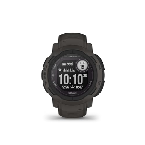 Garmin Instinct 2, Solar Graphite - Montre GPS solaire robuste et connectée - Boîtier 45 mm