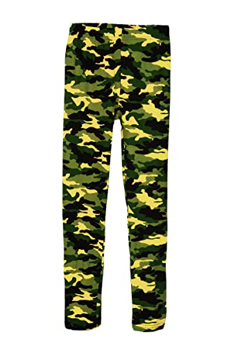 hi!mom Filles Leggings Pleine Longueur Élastique Armée Extensible Quotidien École Pantalon Militaire Camouflage Casual Solide Leggings Taille Élastique Pantalon Enfant Jouer École Sport Confortable