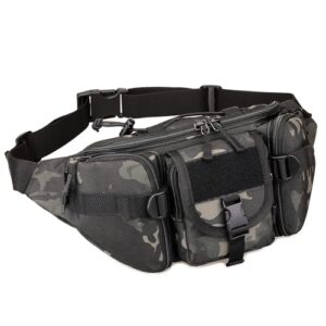 Huntvp Banane Ceinture Tactique Militaire Molle Multifonction Imperméable pour Homme Femme - Voyage Randonnée Sport Camping Trekking Cyclisme Chasse (Camo-L)