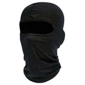 LacyMC Cagoule Balaclava, Moto, Protection UV, Léger Mince en Lycra Tissu Coupe-Vent Respirant Sports d'extérieur Masque Complet, Hommes & Femmes élastique Taille Universelle(Noir)