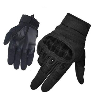 Limirror Gants Tactiques Plein-Doigt Hommes Mi-Saison Sport de Plein air pour Combat, Scooter, Militaire, Moto,Paintball, Cyclisme, Randonné, Airsoft, Camping, Chasse,Vélo (Noir Plein-Doigt, M)