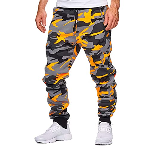 Ni_ka Pantalon Camouflage Homme Casual Pantalons De Sport en Vrac Taille Elastique Sarouel Fitness Yoga Camo Sweat Pants Blanc Vert 3XL