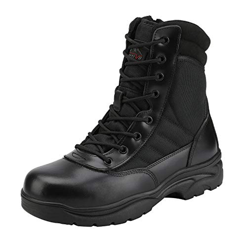 NORTIV 8 Bottes Hautes Militaires Chaussures de Randonnée Homme Bottine Hiver Durable Botte de Combat Tactique Noir Trooper Taille 42EU/9US
