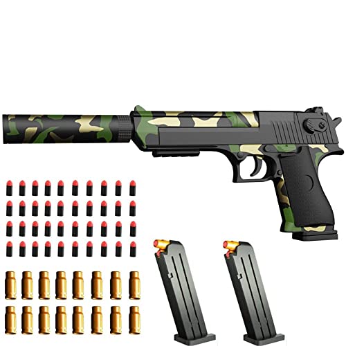 Pistolet Jouet Avec Chargeur Éjectable et Balles - Taille 1:1 d'Aspect Réel, Pour Formation à la Sécurité ou Cadeau Unique (Armée Verte)