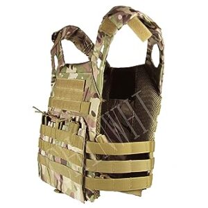 QHIU Plaque Gilet Tactique Camouflage Militaire Gilet Assaut Combat Protection Molle Veste pour Airsoft Paintball CS Sports de Plein air