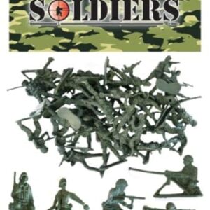 Sac de 50 Traditionnel Vert Plastique Jouet Soldats pour Armée Militaire War Games