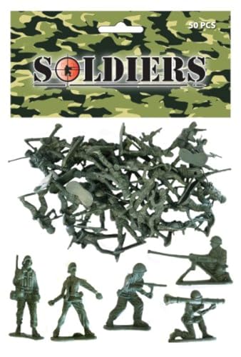 Sac de 50 Traditionnel Vert Plastique Jouet Soldats pour Armée Militaire War Games