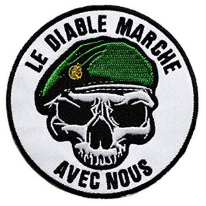 topt Mili ecusson Para Parachutiste Legion Beret Vert Legionnaire armée France Francais 8cm Legion thermocollant Diable