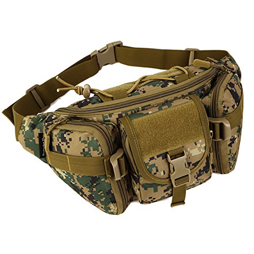 Tour de Taille Tactique Lot Portable Fanny Lot extérieur Militaire Armée Sac Banane Sac Banane pour Cyclisme Camping Randonnée Chasse Pêche (Jungle Digital)