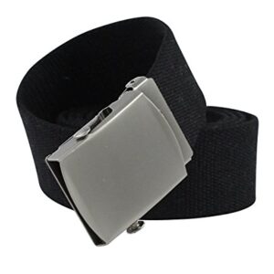 YEHMAN Ceinture sangle en toile style militaire 6 coloris 120 cm de long 3,5cm large (Noir)
