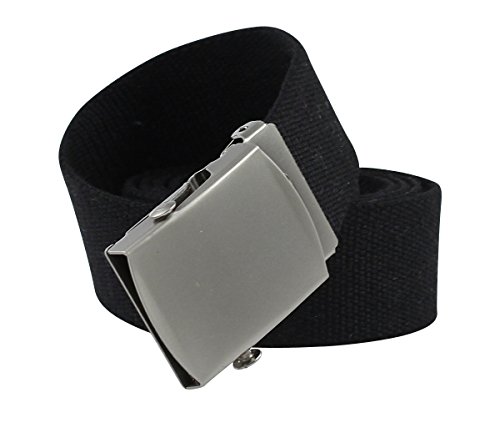 YEHMAN Ceinture sangle en toile style militaire 6 coloris 120 cm de long 3,5cm large (Noir)