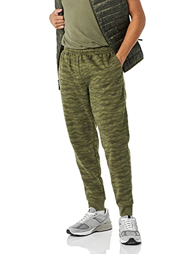 Amazon Essentials Pantalon de Jogging Décontracté, Polaire, Coupe Confortable Homme, Vert Olive Camouflage, XL
