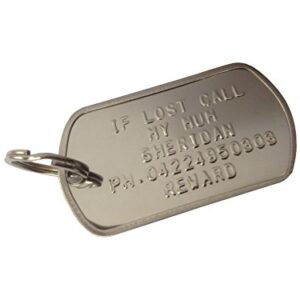 ANDREW Médaille Chien os acier inoxydable - Dog Tag - 1 unité - Silver - Rectangulaire - 5.00 cm X 2.5 cm X 1 mm