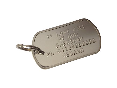 ANDREW Médaille Chien os acier inoxydable - Dog Tag - 1 unité - Silver - Rectangulaire - 5.00 cm X 2.5 cm X 1 mm