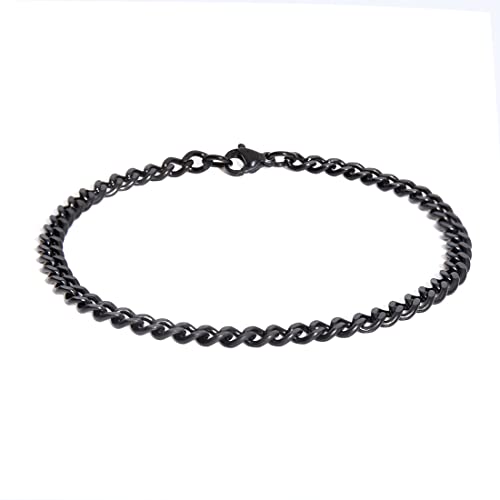 Bracelet en acier inoxydable avec fermoir mousqueton - Bracelet à maillons de qualité supérieure - Bracelet discret pour homme - Différentes tailles et inoxydable