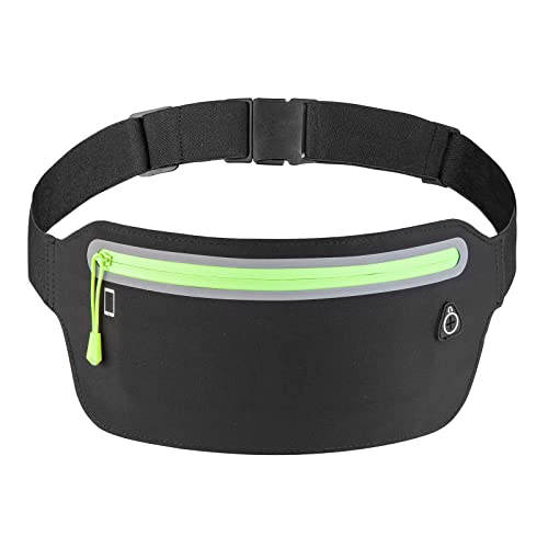 Ceinture de Course Fine - Sac Banane Ultra léger - pour Femme et Homme, Noir, Moderne