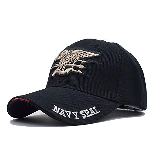 GAOXUQIANG Mens US Navy Baseball Cap Navy Seals Cap Tactical Army Cap Trunker Gorras Snapback Chapeau pour Adulte,Noir,L