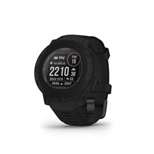 Garmin Instinct 2, Solar Tactical Edition Noire - Montre GPS solaire robuste et connectée - Boîtier 45 mm
