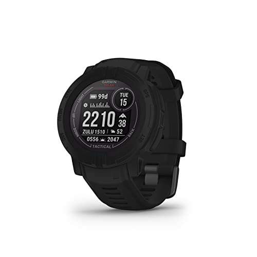 Garmin Instinct 2, Solar Tactical Edition Noire - Montre GPS solaire robuste et connectée - Boîtier 45 mm