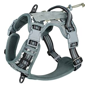 Harnais Tactique Anti-Traction pour Chien - Respirant, Réglable, Facile à Mettre - Pour Moyen et Grand Chien - Gilet Durable Réfléchissant - Matériel Militaire