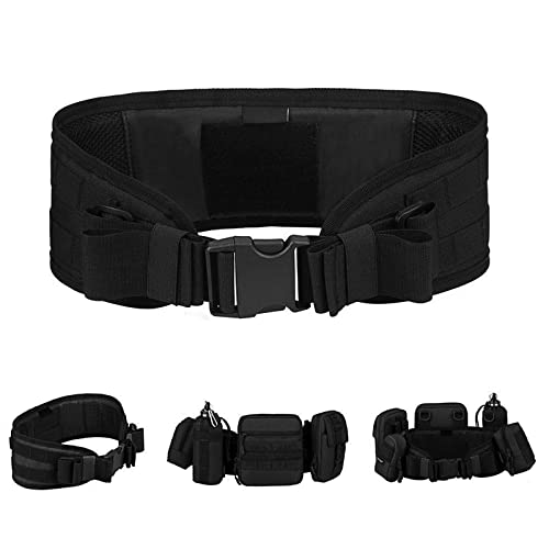 HUNTVP Ceinture Militaire Tactique de Molle pour Airsoft Paintball Chasse et Activités de Plein air,Noir