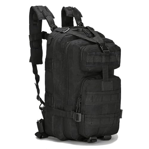 Lawaia 30L Sac à Dos Style Militaire, Sac À Dos Multifonction Molle Assaut Pack Tactique Combat Sac à Dos pour Trekking Randonnée Camping Pêche Escalade Alpinisme ou Utilisation Quotidienne (Noire)