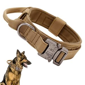 Ledeak Collier de Chien Tactique, Collier Réglable Militaire en Nylon avec Poignée de Commande, Laisse de Chien Bungee Tactique avec Boucle en Métal pour Chiens de Taille Moyenne Chasse