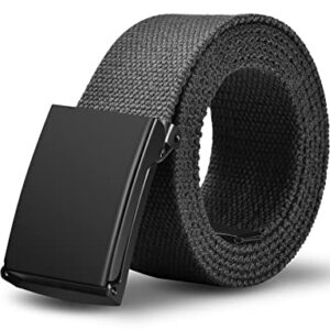 LXMY Ceinture Homme Tissu,Ceinture Toile Homme,Ceintures de Travail Réglable Sans Trou Pour Hommes,Ceinturede Voyage Glof en Jean Pour Costume Hommes,Convient à Toutes les Situations(Noir)