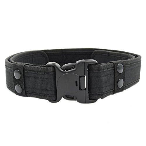 MESHIKAIER Ceinture Homme en Toile Militaire et Tactique - Réglable et Sportive Avec Boucle Plastique (Noir)