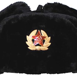 MFH Russian Winter Cap Noir avec Insigne Taille S