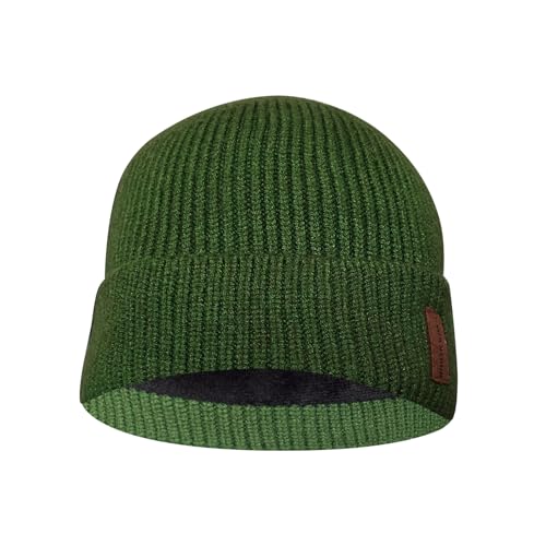 North Bund Bonnet pour Homme Hiver Classique Femmes Tricot Extensible Bonnet Intérieur Bonnet Tricoté en Laine Ski Vert