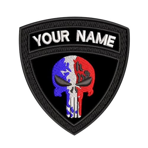 Patch de nom militaire tactique personnalisé, étiquette de nom de broderie personnalisée, patch de nom de drapeau de la France sur/crochet et boucle pour sac à dos de vêtements multiples (P2)