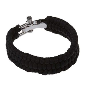 Peowuieu 7 Strand Survie Weave Militaire Bracelet Cordon Boucle - Noir