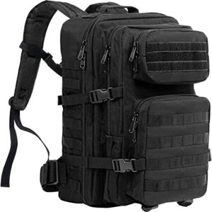 ProCase Sac à Dos Militaire de Grand Volume 40L, Sac Tactique Voyage Multifonction, Sac à Dos Randonnée pour Trekking/Randonnée/Camping/Voyage/École/Pêche/Alpinisme-Noir