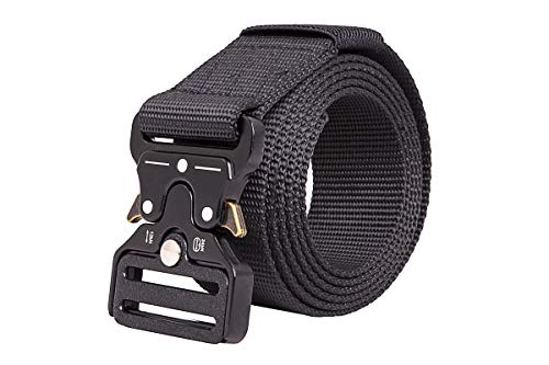 Shenky - Ceinture militaire - boucle en métal - largeur 4 cm/longueur 140-180 cm - noir - 150 cm