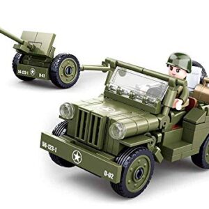 Sluban Jeep alliée avec des Armes Anti-aérienne-Jeu de Construction,À partir de 6 ans,M38-B0853