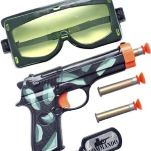 Smiffys Panoplie de militaire, avec arme, balles, lunettes et plaque d'identité