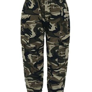 TiaoBug Enfant Garcon Cargo Pantalon Taille Elastique avec Multi-Poches Jogging Eté Pantalon Sport Danse Hip-hop Casual Décontracté 5-15 Ans Camouflage 9-10 Ans