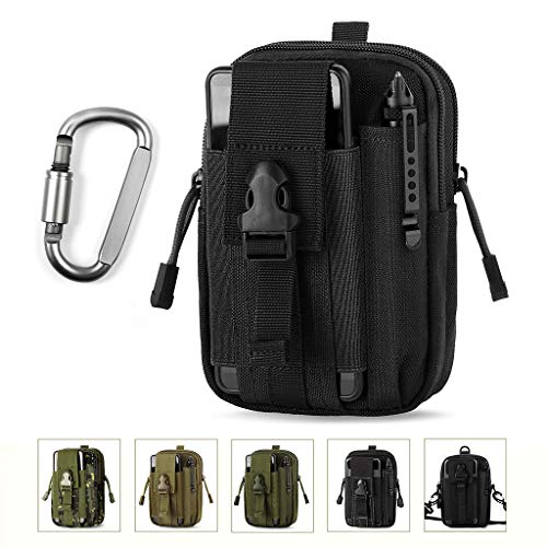 Unigear Sac Tactique Ceinture, Sacoche Ceinture Molle EDC 1000D/ Sac Multifonctionnel avec Un Mousqueton pour Cyclisme, Randonnée, Alpinisme Course Sports Extérieurs