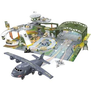 Veluoess Ensemble de Jouets de Base Militaire, Ensemble de Base de Combat Militaire avec Véhicules, Réservoir, Avion de Guerre, Hélicoptère, Ensemble de Jouets de Base de L'armée pour Les Enfants 3+