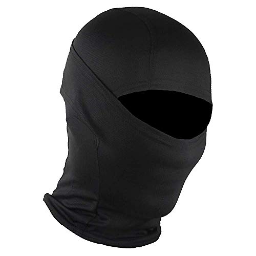 ZWOOS Cagoule Balaclava, Couverture de Visage Intégrale, Cache-col pour Moto, Ski, Cyclisme - Respirant, Protection UV, Anti poussiere (Noir)