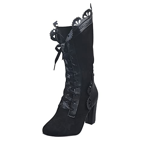 2022 Bottes Femmes Gros Talon Haut à Lacets Bottes Militaires Vintage Chelsea Bottines Chaud ImperméAble Confortable Sans Lacet Chaussures D'Hiver En Plein Air Thermique Ultra léger Antidérapant
