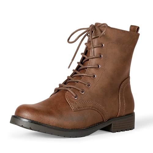 Amazon Essentials Bottes Montantes à Lacets Femme, Cognac, 41 EU