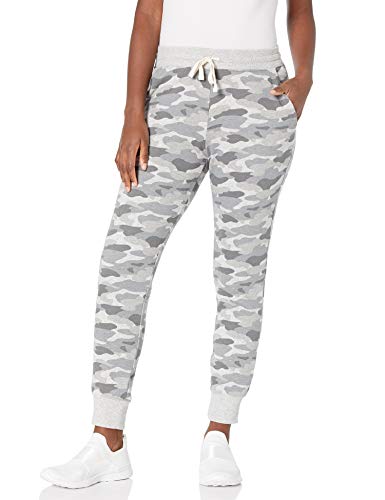 Amazon Essentials Pantalon De Jogging À Revers en Polaire (Disponible en Grande Taille) Femme, Gris Clair Camouflage, L