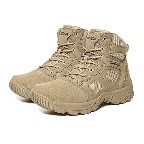 BALALALA Hommes Bottes Militaire avec Fermeture Latérale, Bottes Patrouille Combat Tactique Recrues Armée Désert Sécurité Militaire Chaussure