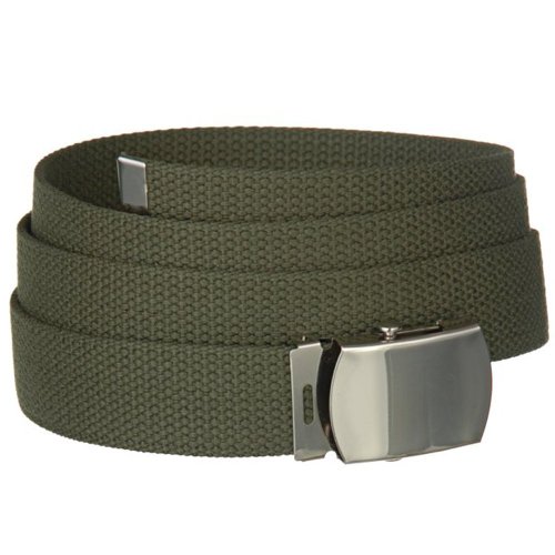 Ceinture Militaire US Army - Coloris Kaki - Boucle métal Argent - Airsoft - Paintball - Outdoor