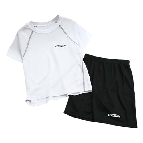 Generisch Costume militaire pour enfants et tout-petits - Unisexe - Printemps - Été - Manches courtes - T-shirt de sport - Short - Tenues - Vêtements pour bébé, Blanc., 5-6 ans